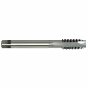 CNC thread milling cutter with fluted cutting head and cylindrical shank, made of steel alloy