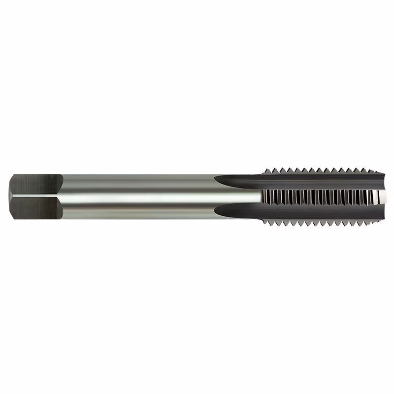 UNFHB58 - Alpha Tools Long cylindrical threading tap tool with spiral flutes and serrated threading at the tip used for metal threading