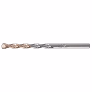 Twist drill bit for metal, shown in profile with helical flutes and a copper-colored tip