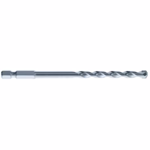 Twist drill bit with a hex shank for drilling metal surfaces.