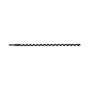 Long black twist drill bit with helical flutes, shown against a white background.