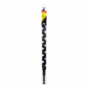 Auger drill bit for timber, 26mm, in clear plastic packaging with yellow label marked 'Heavy Duty' and 'Alpha' logo
