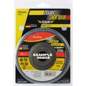 Flap Disc 100mm Z120 Grit Zirconia Inox Xtra Carded Single Pack
