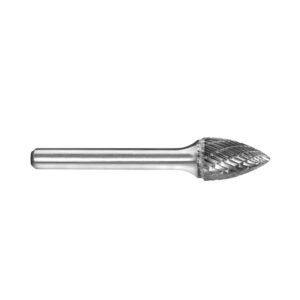 1/2in Tree Pointed Nose Carbide Burr, 1/4in shank dia. Carded