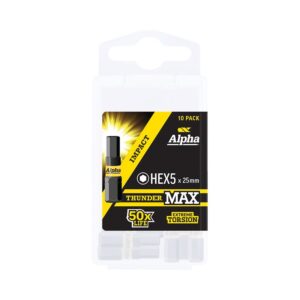 ThunderMax HEX5 x 25mm Impact Insert Bit Handipack (x10)