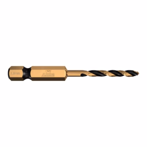 Gold-colored twist drill bit with black helical flutes, 3.3 mm diameter, branded Alpha.