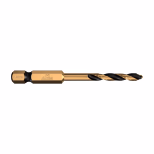 Gold-coated twist drill bit with a 4.2 mm diameter (Alpha brand) shown in side view.