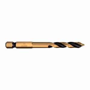 Gold-coated twist drill bit with black spirals, 6.5 mm diameter (Alpha brand)