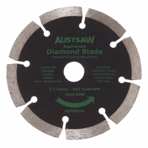 Austsaw - 103mm (4in) Diamond Blade Segmented - 16mm Bore - Segmented