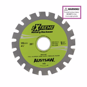 Circular saw blade for Austsaw Extreme Rotary Hacksaw, green center, 115 mm diameter, 20 teeth (20T).