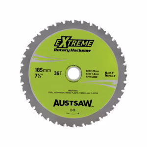 Austsaw - 185mm (7in) Rotary Hacksaw Blade - 20/16mm Bore - 36 Teeth