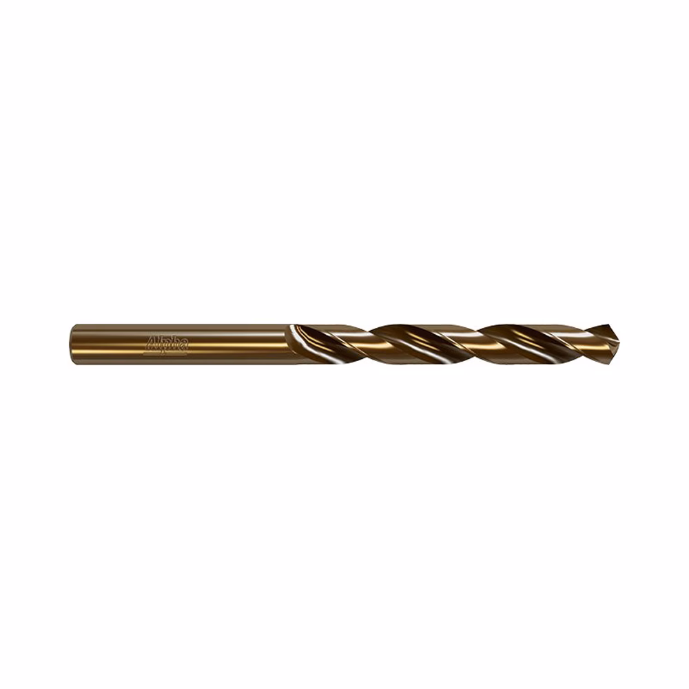 9LI2564COB - Alpha Tools Gold-colored twist drill bit shown horizontally with a helical flute design