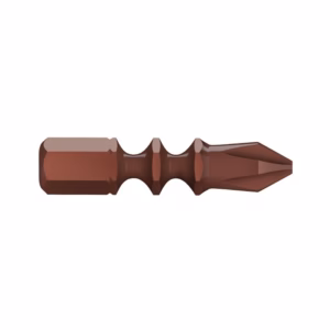 Brown hex-shank twist drill bit for drilling into wood or metal
