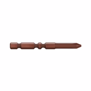 Brown drill bit shown in profile, long and pointed at the tip for drilling into material?