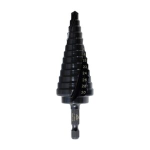 ThunderMax Step Drill Spiral Flute 6-30mm Metric Impact Shank Carded