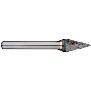 3/8in Pointed Cone Carbide  Burr, 1/4in shank dia.