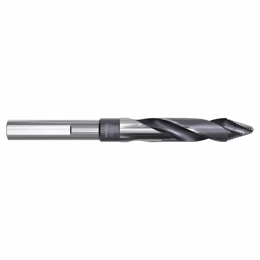 9LMST155R_00 - Alpha Tools Twist drill bit with helical flutes and a cylindrical shank, metal finish