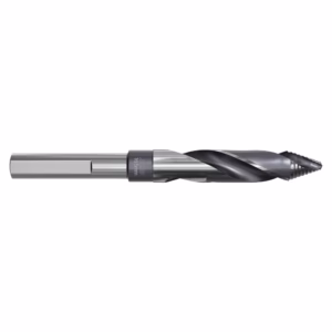 Metal twist drill bit with helical flutes for drilling metal or wood in a gray metallic finish.