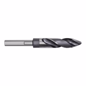 Twist drill bit made of metal with helical flutes for drilling holes