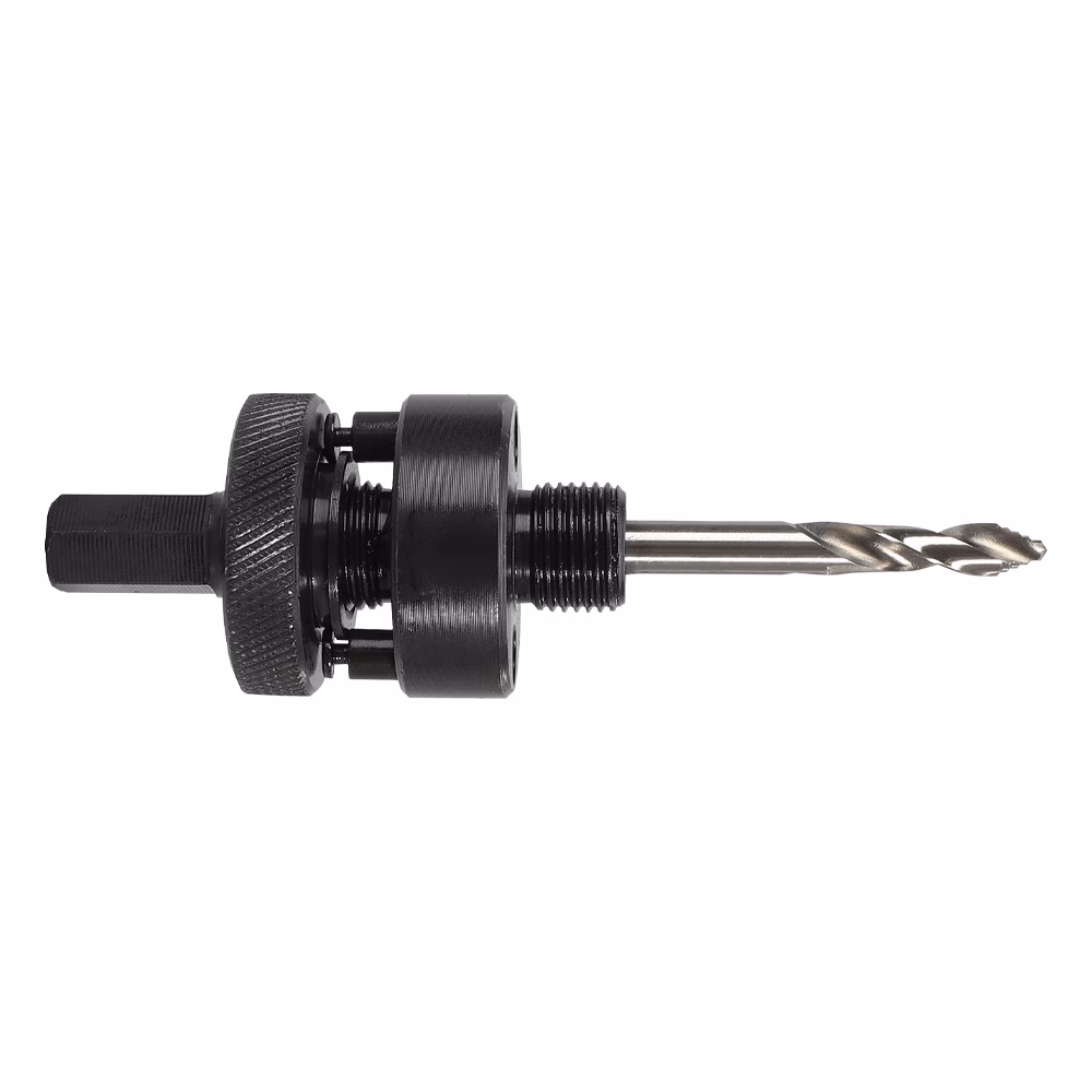 ARBST-2_00 - Alpha Tools Drill chuck adapter with a twist drill bit extending from the chuck.