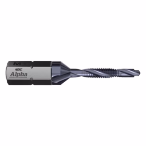 Twist drill bit with spiral flutes and Alpha M3 branding, a cutting tool used for drilling holes