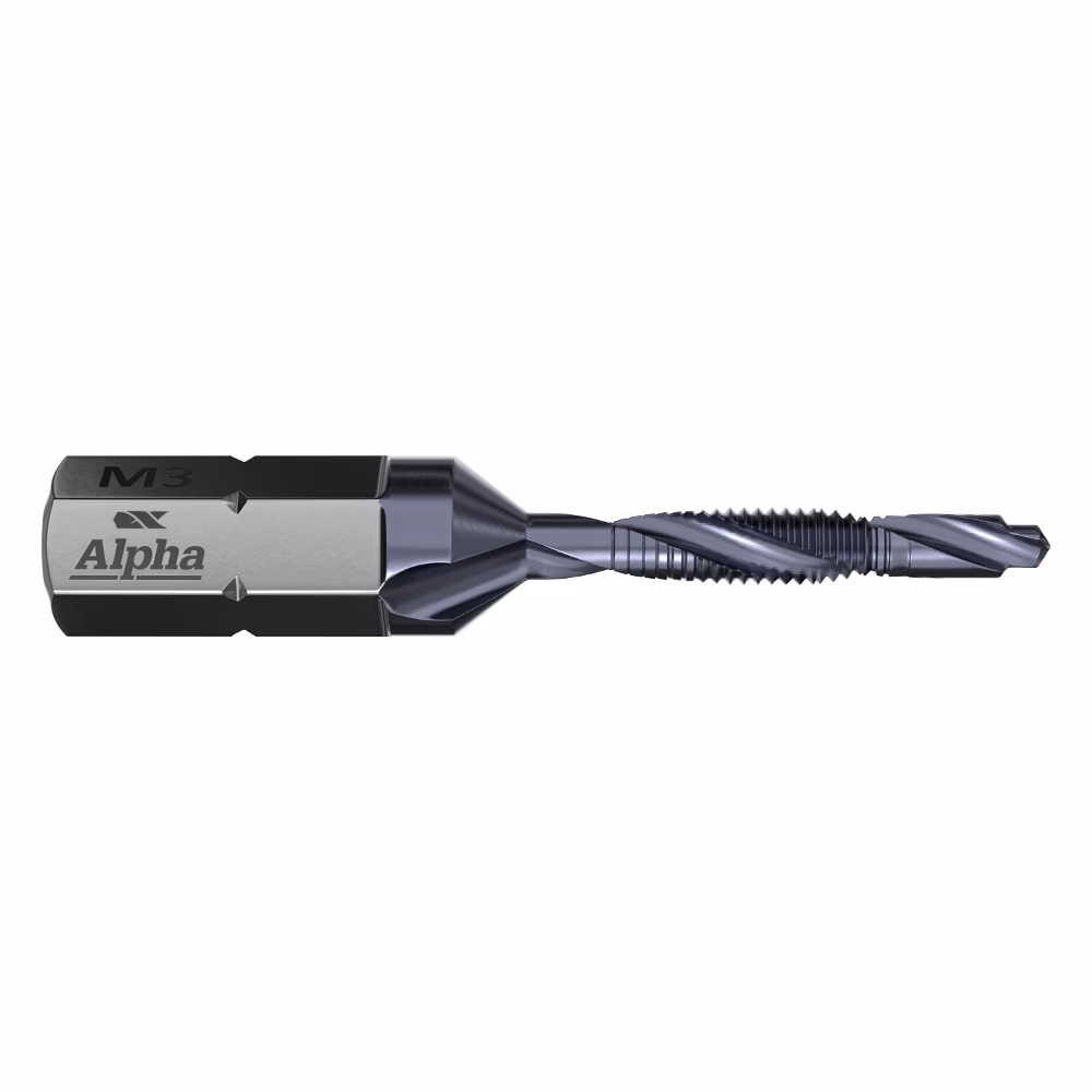 DTSTM030_00-1 - Alpha Tools Twist drill bit with spiral flutes and Alpha M3 branding, a cutting tool used for drilling holes