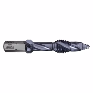 M8 Alpha metal cutting tool with hex shank and twisted fluted drill bit for machining