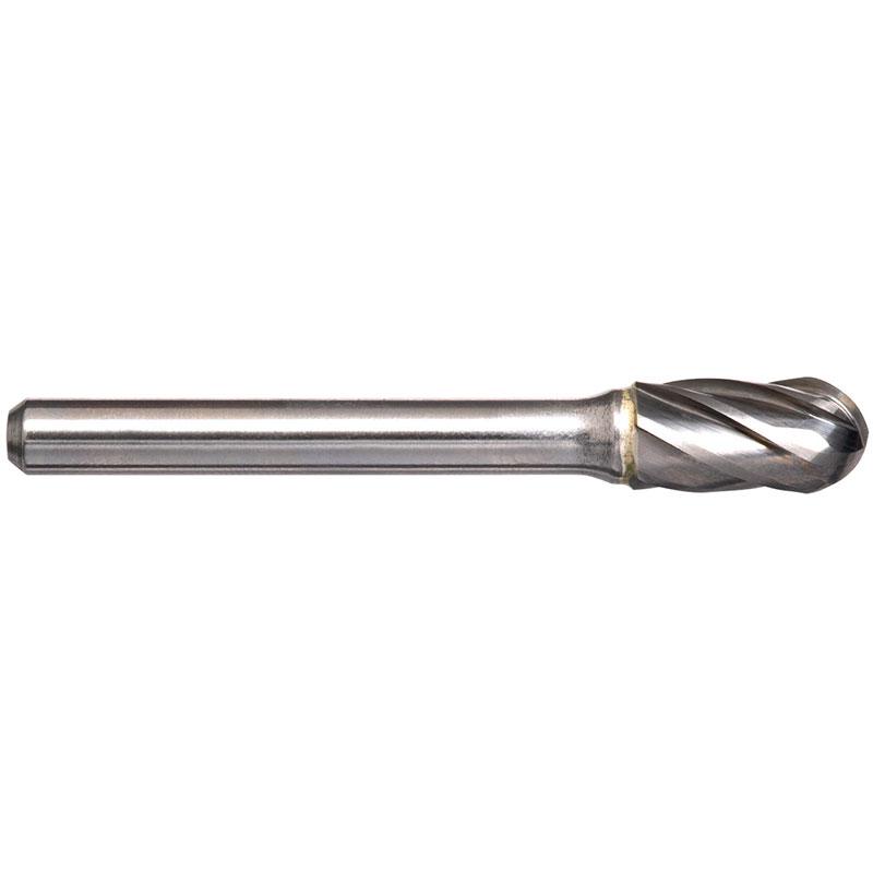1/2in Cylindrical Ball Nose Carbide Burr - Aluminium Cut