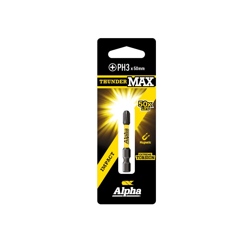 ThunderMax PH3 x 50mm Impact Power Bit Carded