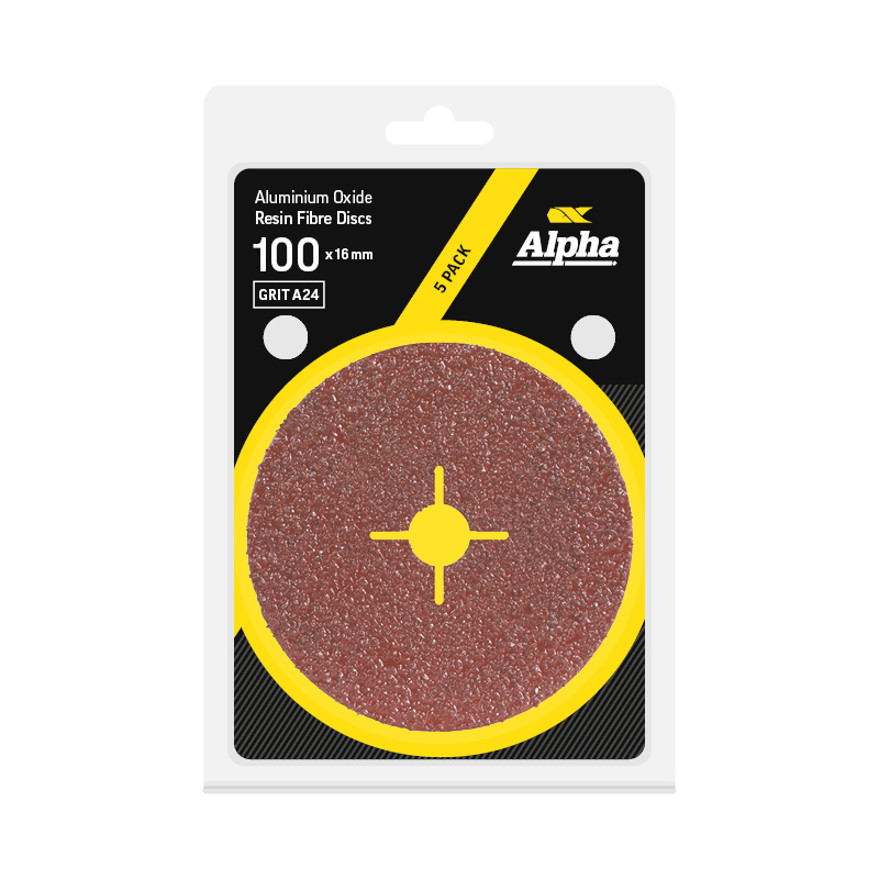 Resin Fibre Disc 100mm A24 Grit AlOx Carded (Pk 5)