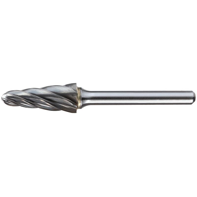 3/8in Included Angle Carbide Burr, 1/4in shank dia - Aluminium Cut