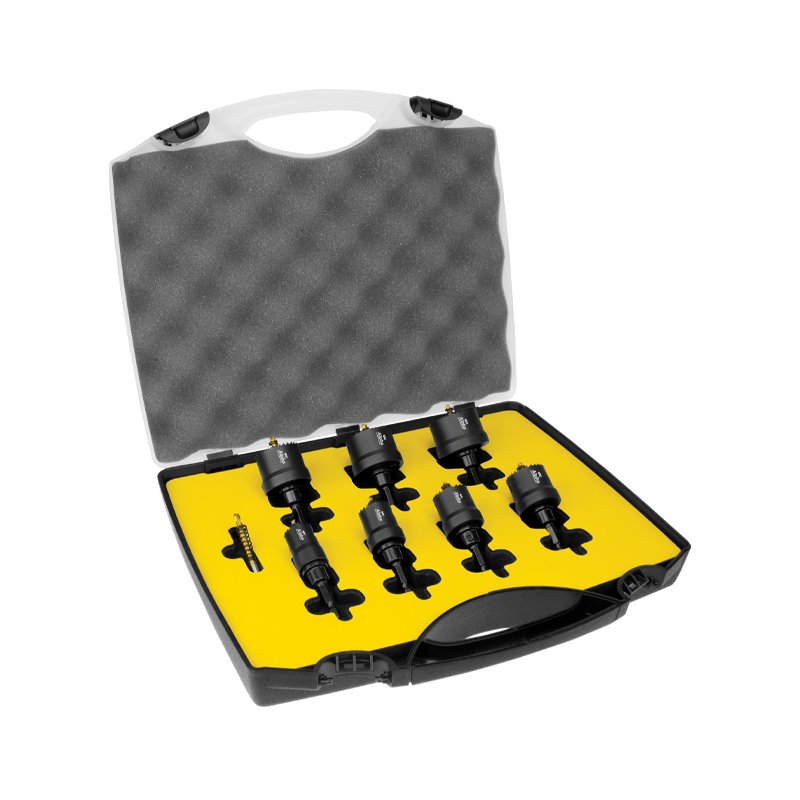 Fine Tooth Cordless Hole Saw 8 Piece Set
19,22,25,29,32,35 & 38mm plus spare pilot drill and hex key