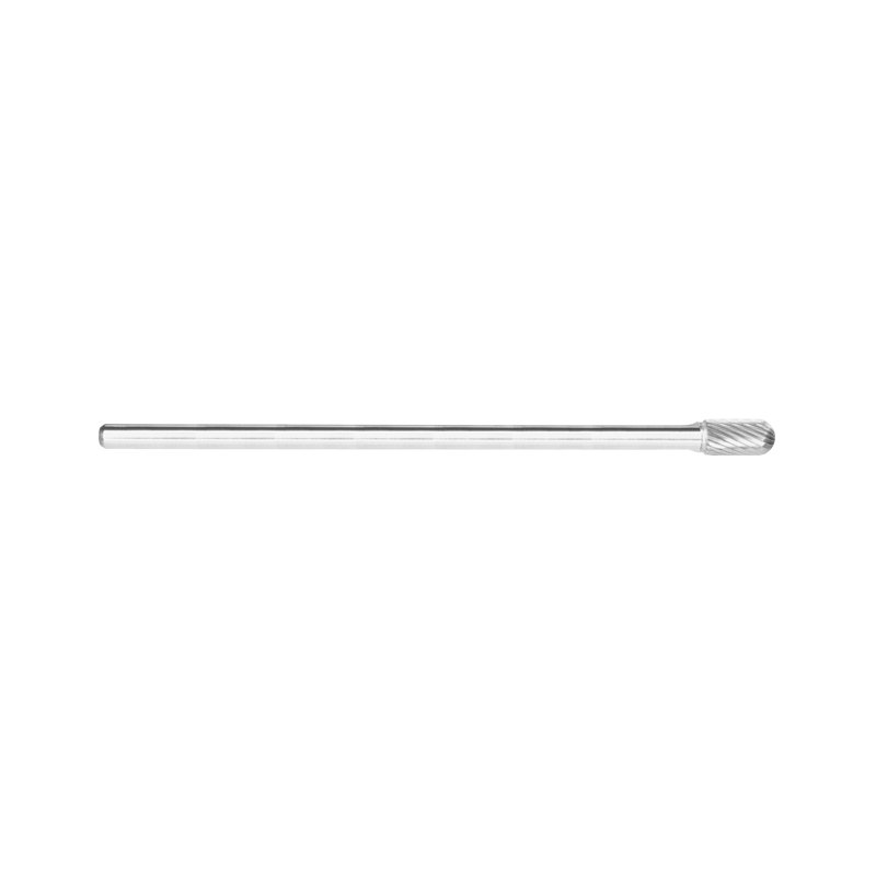 3/8in Cylindrical Ball Nose Carbide Burr, 1/4in shank dia - 6in Long  Single cut