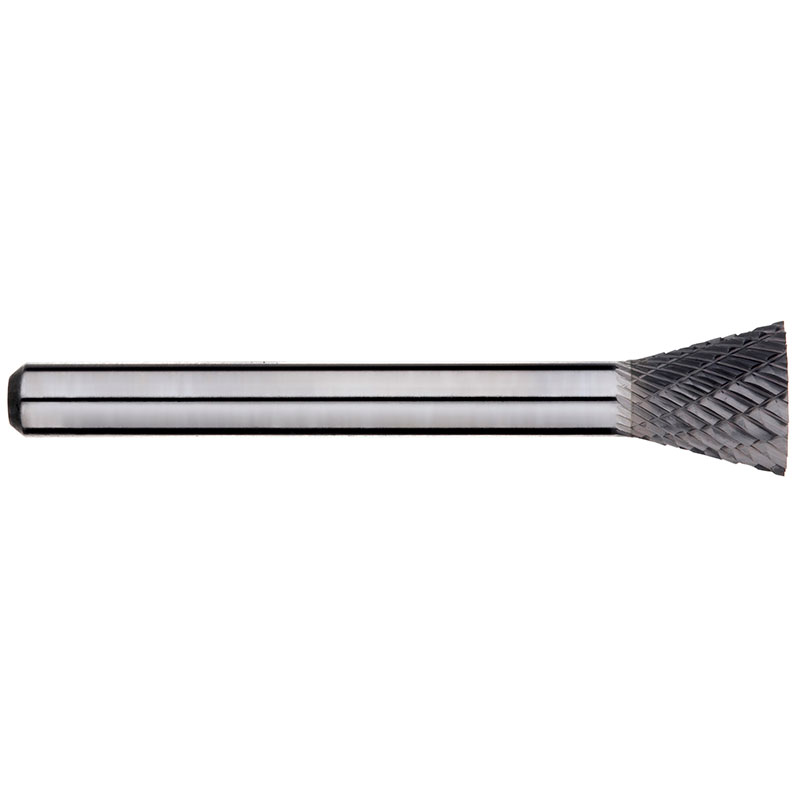 1/2 in Inverted Taper Carbide Burr, 1/4in shank dia