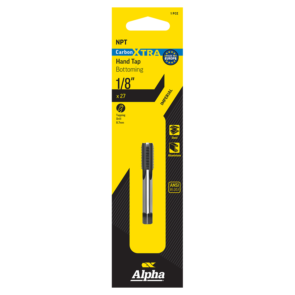 Carbon Tap NPT Bottoming-1/8x27 Carded