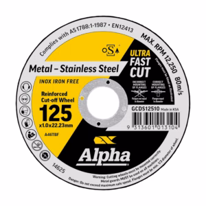 Cutting Disc 125 x 1mm Alpha Tub (Pk 100) Bonus 2 x Permanent Markers