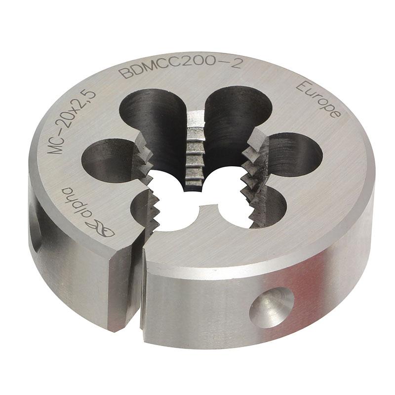 Round metal chuck with three curved jaws and a split section, engraved with BDMCC200-2 and Europe (for clamping cylindrical workpieces).You can customize to fit context: informative image of a tool component used in machining, not just a surface description.