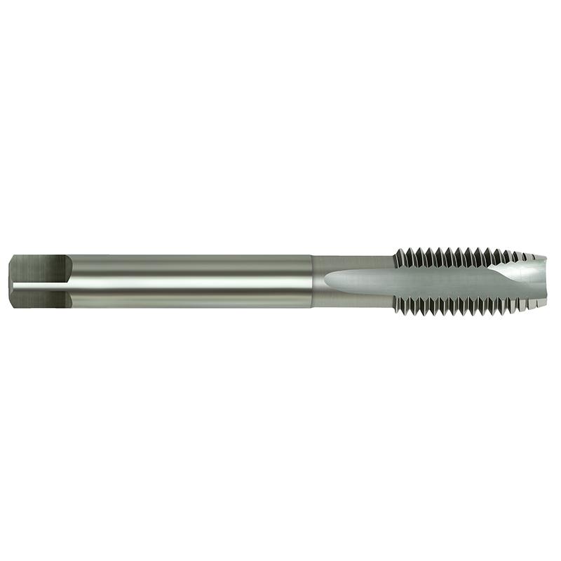 HSS thread tap with spiral flutes for cutting internal threads on a metal workpiece (threading tool)