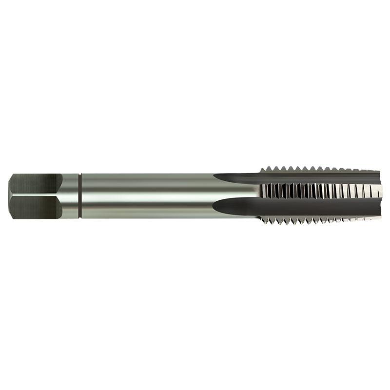 Long metal end mill with spiral flutes for CNC milling.