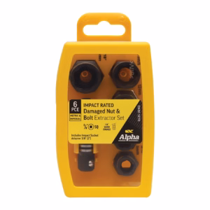 6pce | Alpha Damaged Nut & Bolt Extractor Set | 1/4in & 3/8in Drive Met/Imp